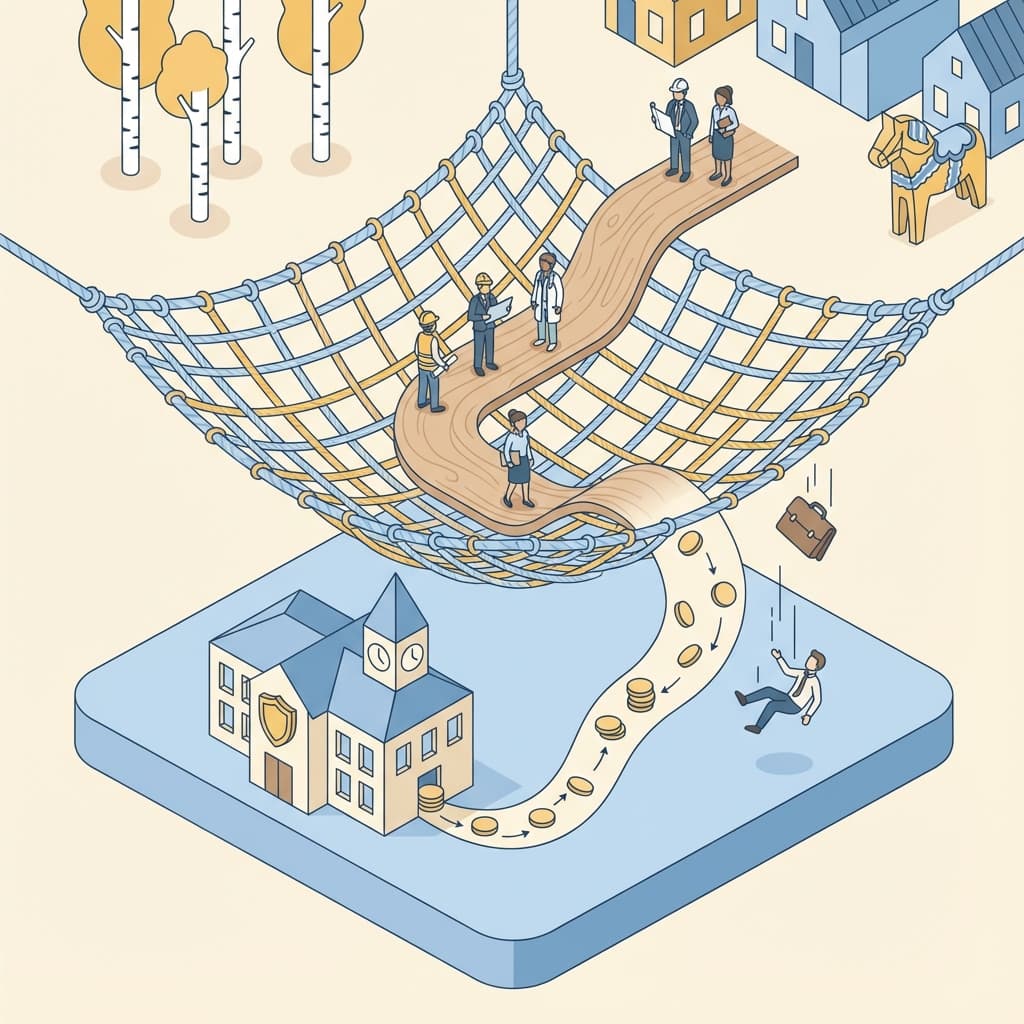Diagram som visar hur inkomstförsäkring fyller glappet
